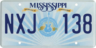 MS license plate NXJ138