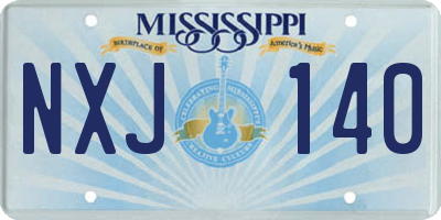 MS license plate NXJ140