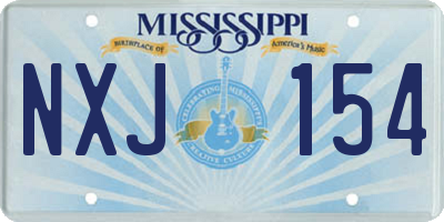 MS license plate NXJ154