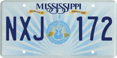 MS license plate NXJ172