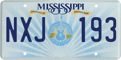 MS license plate NXJ193