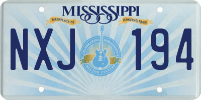 MS license plate NXJ194