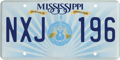 MS license plate NXJ196