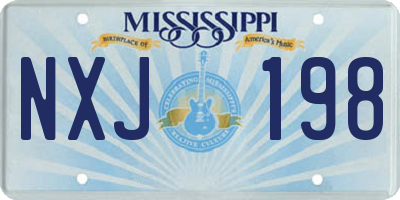 MS license plate NXJ198