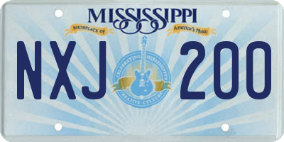 MS license plate NXJ200