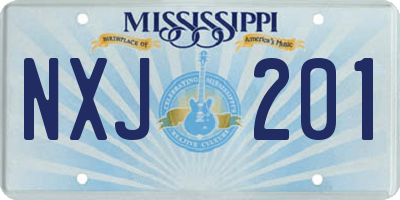 MS license plate NXJ201