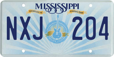 MS license plate NXJ204