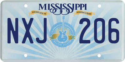 MS license plate NXJ206