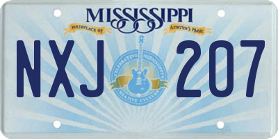 MS license plate NXJ207