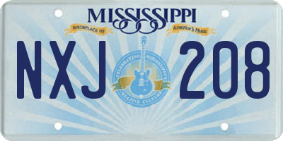 MS license plate NXJ208