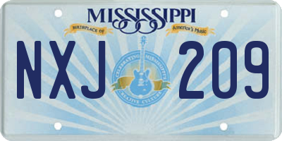 MS license plate NXJ209
