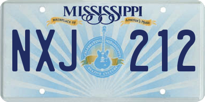 MS license plate NXJ212