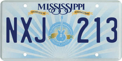 MS license plate NXJ213