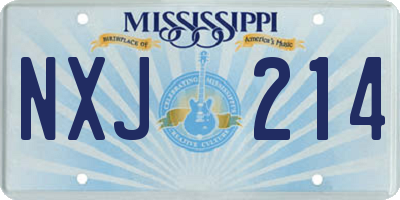 MS license plate NXJ214