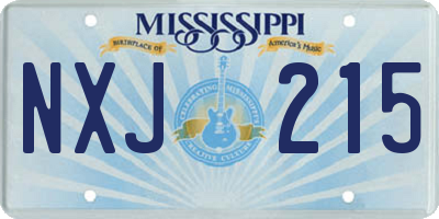 MS license plate NXJ215