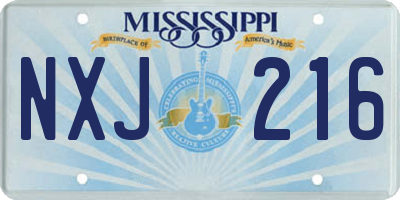 MS license plate NXJ216