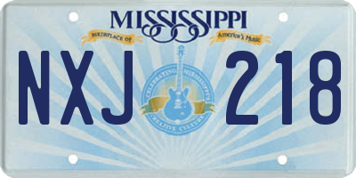 MS license plate NXJ218