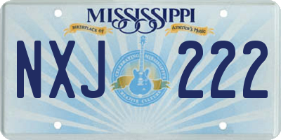 MS license plate NXJ222