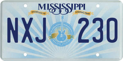 MS license plate NXJ230