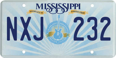 MS license plate NXJ232