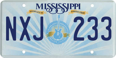 MS license plate NXJ233