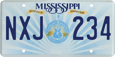MS license plate NXJ234