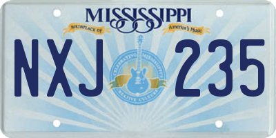 MS license plate NXJ235