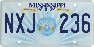 MS license plate NXJ236