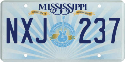 MS license plate NXJ237