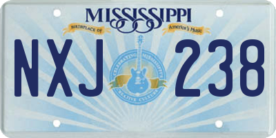 MS license plate NXJ238