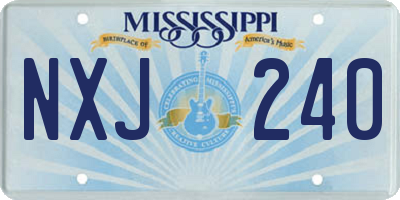 MS license plate NXJ240
