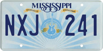 MS license plate NXJ241
