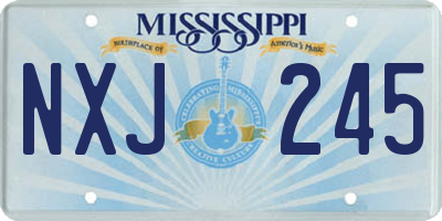 MS license plate NXJ245