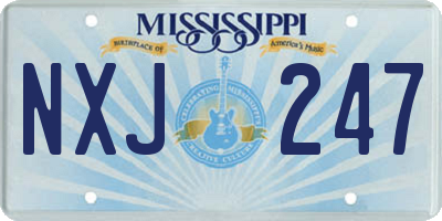 MS license plate NXJ247