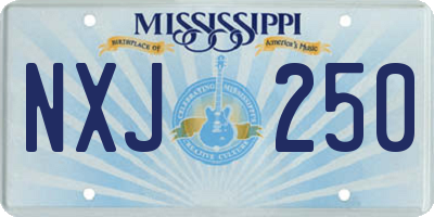 MS license plate NXJ250