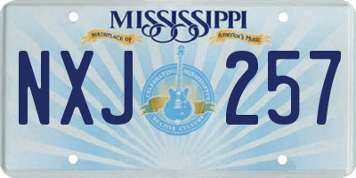 MS license plate NXJ257