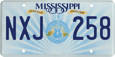 MS license plate NXJ258