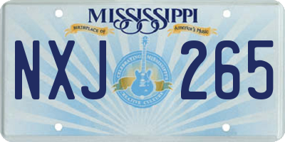 MS license plate NXJ265