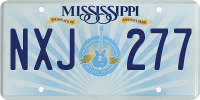 MS license plate NXJ277