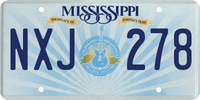 MS license plate NXJ278