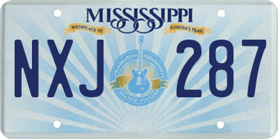 MS license plate NXJ287