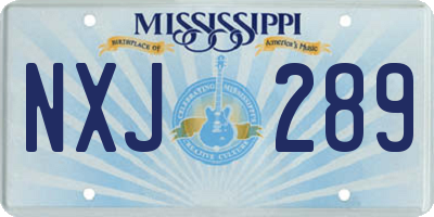 MS license plate NXJ289