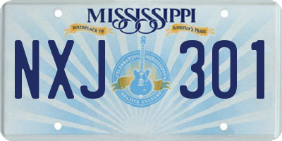 MS license plate NXJ301