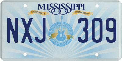 MS license plate NXJ309