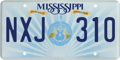 MS license plate NXJ310