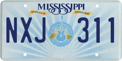 MS license plate NXJ311
