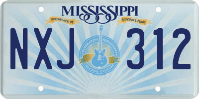MS license plate NXJ312