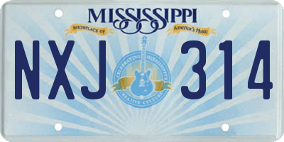 MS license plate NXJ314