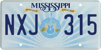 MS license plate NXJ315