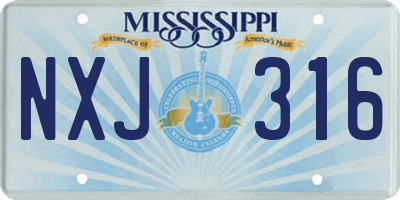 MS license plate NXJ316